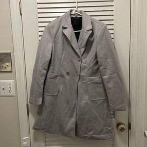 Light grey/blue long pea coat